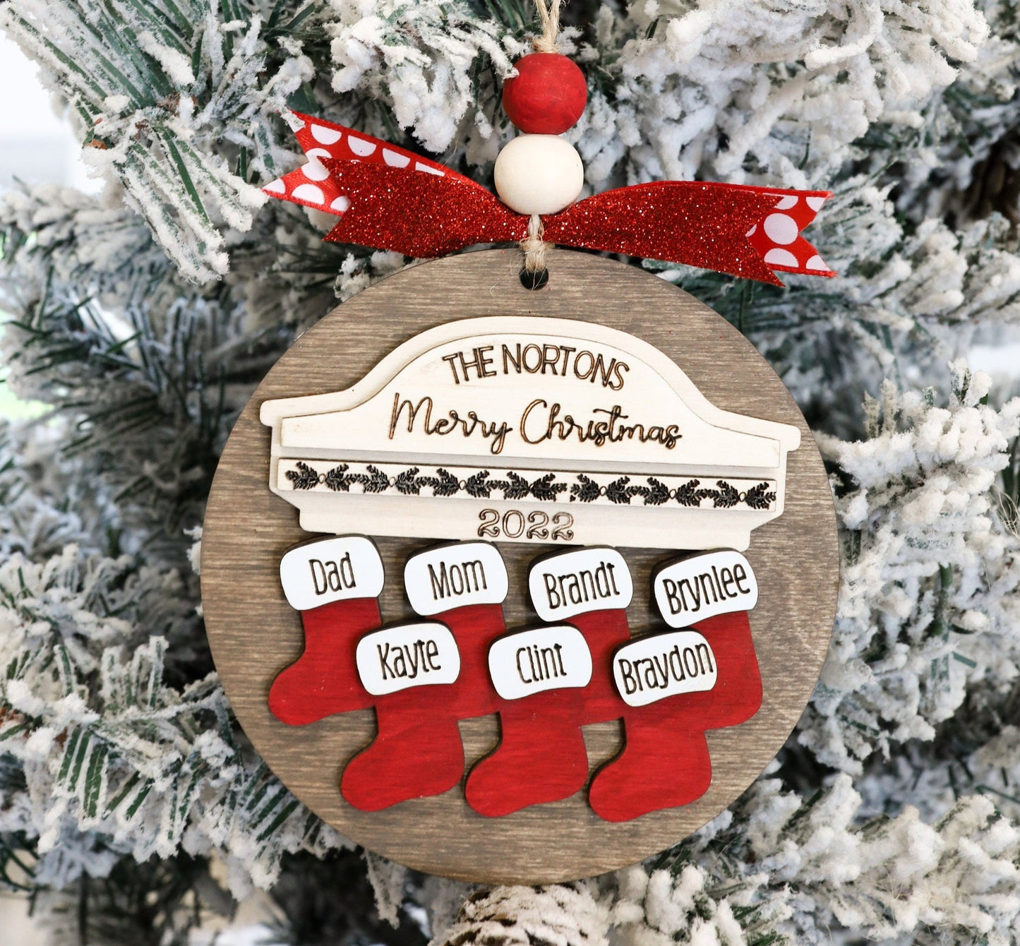 Stocking Personalized Family Name Ornament