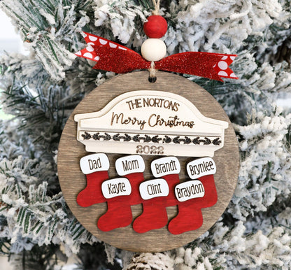 Stocking Personalized Family Name Ornament