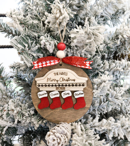 Stocking Personalized Family Name Ornament