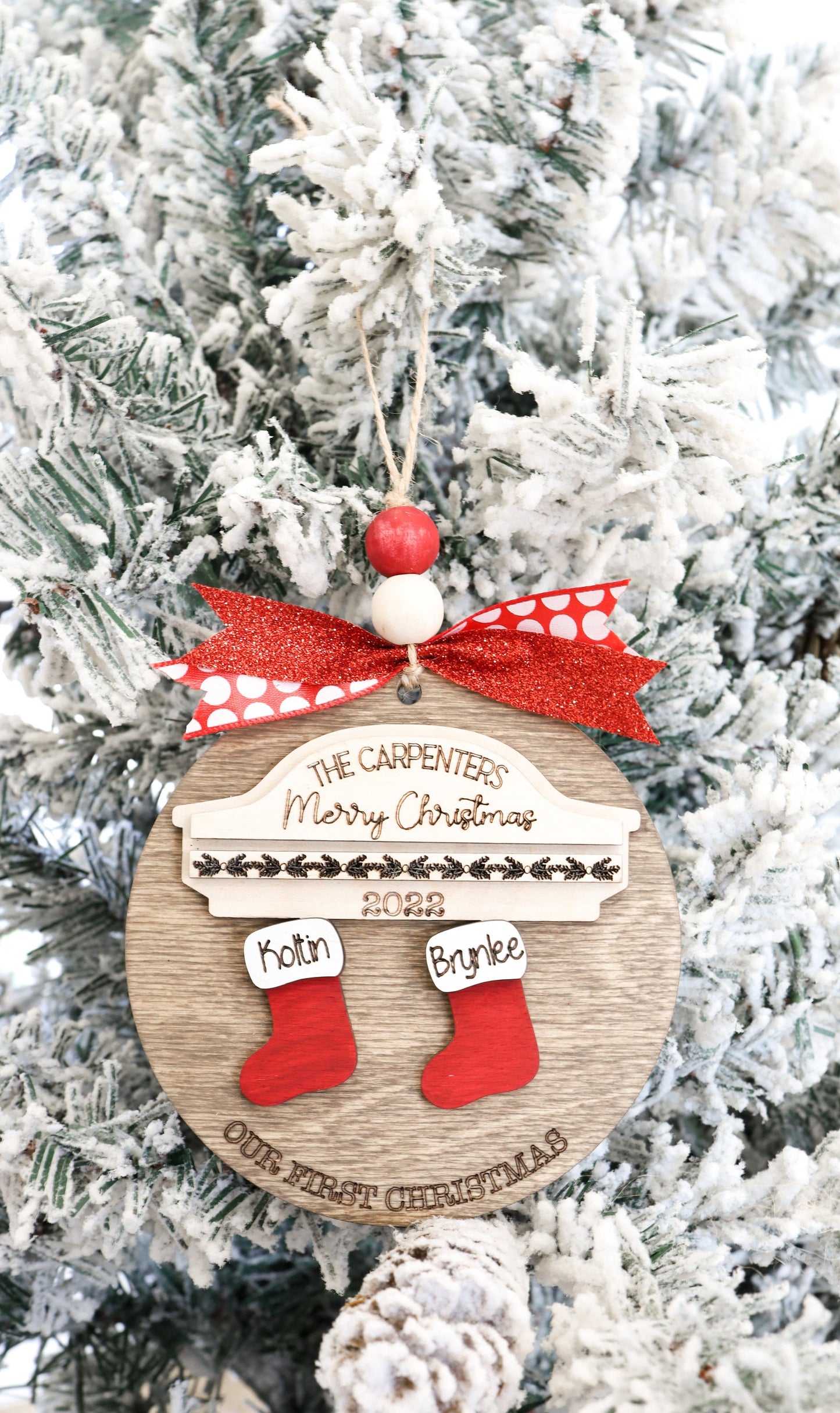 Stocking Personalized Family Name Ornament