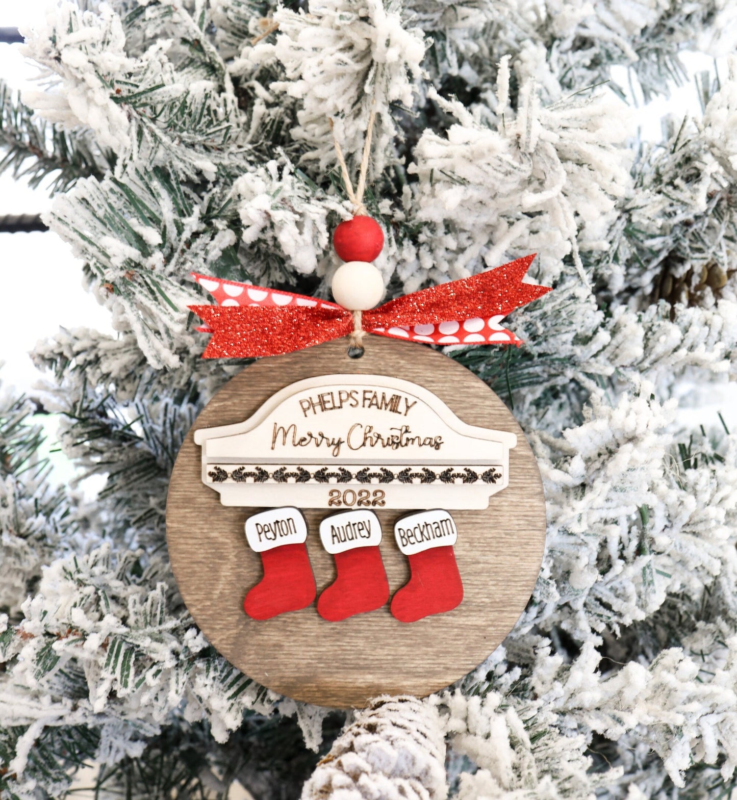 Stocking Personalized Family Name Ornament