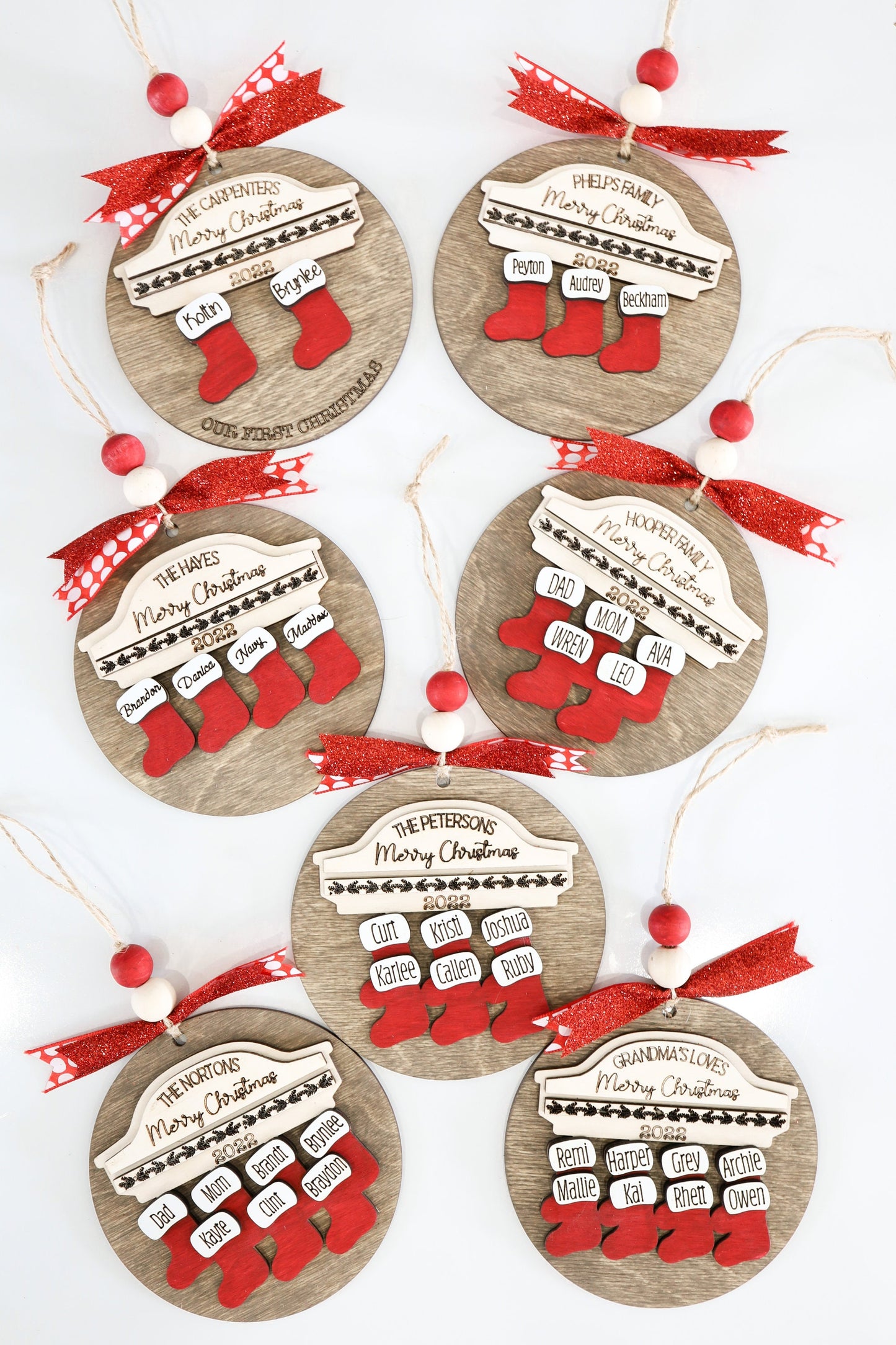 Stocking Personalized Family Name Ornament