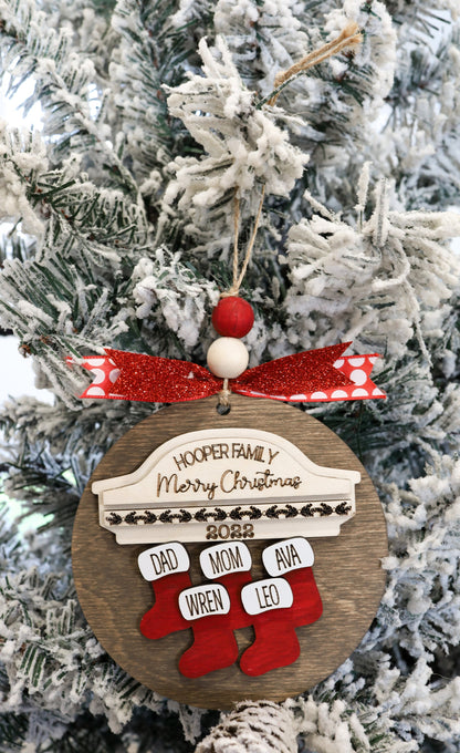 Stocking Personalized Family Name Ornament