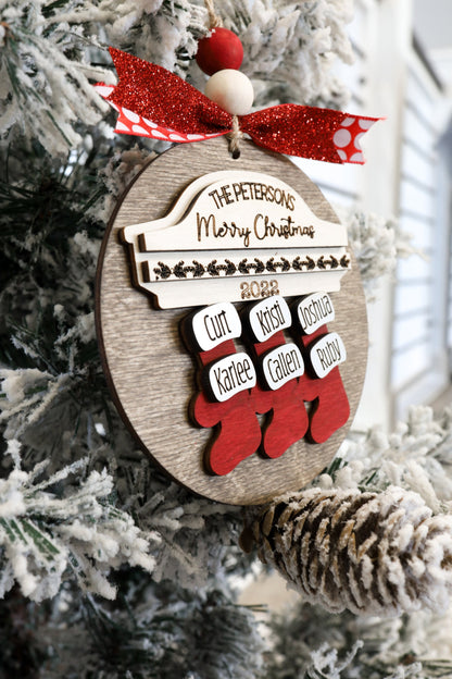 Stocking Personalized Family Name Ornament