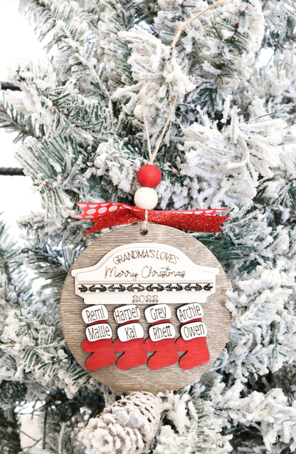 Stocking Personalized Family Name Ornament