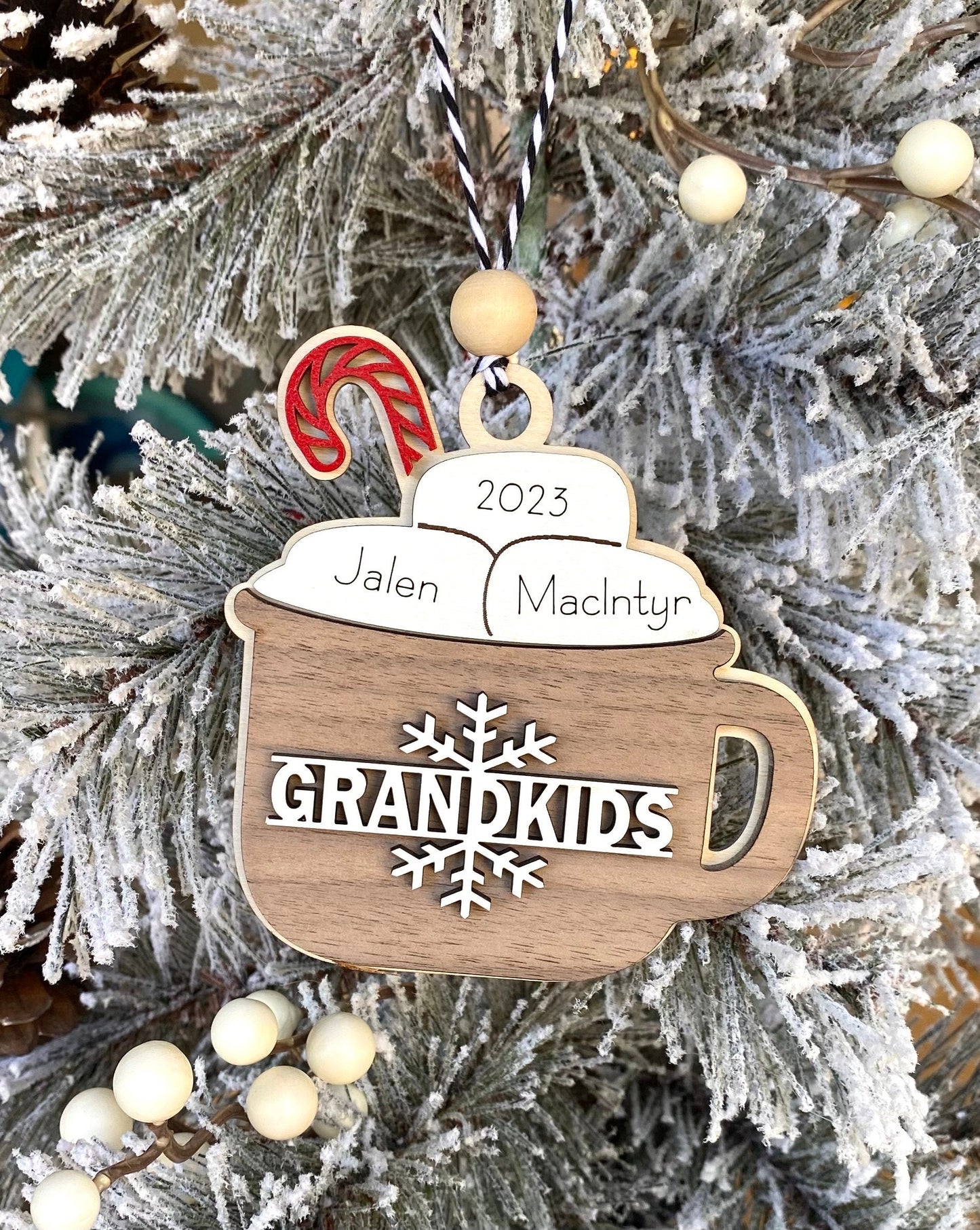 Hot Cocoa Personalized Family Ornament 1-11 Names!