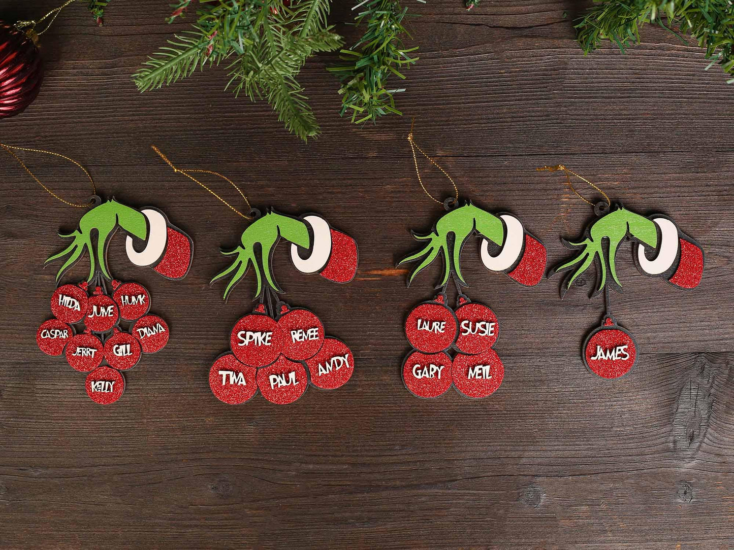 Grinch Personalized Name Ornament