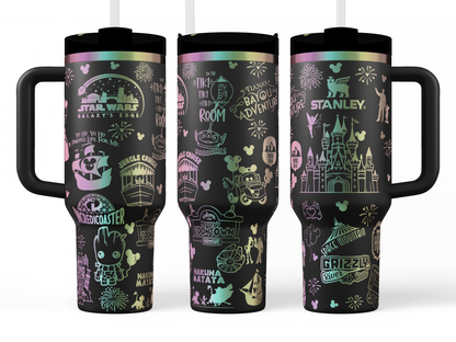 Disney Land Rides Themed 40 oz Quencher Tumbler