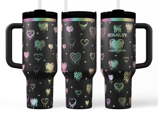 Dripping Hearts - Love Themed 40 oz Quencher Tumbler