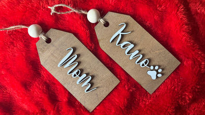 Personalized Double Layer Wood Stocking Tags!