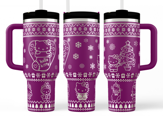 Hello Kitty - Ugly Sweater Christmas Themed 40 oz Quencher Tumbler