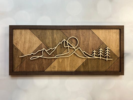 Wood Line Art Wall Decor