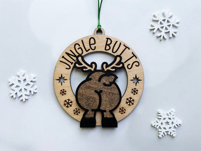 Jingle Butts Funny Wood Ornaments