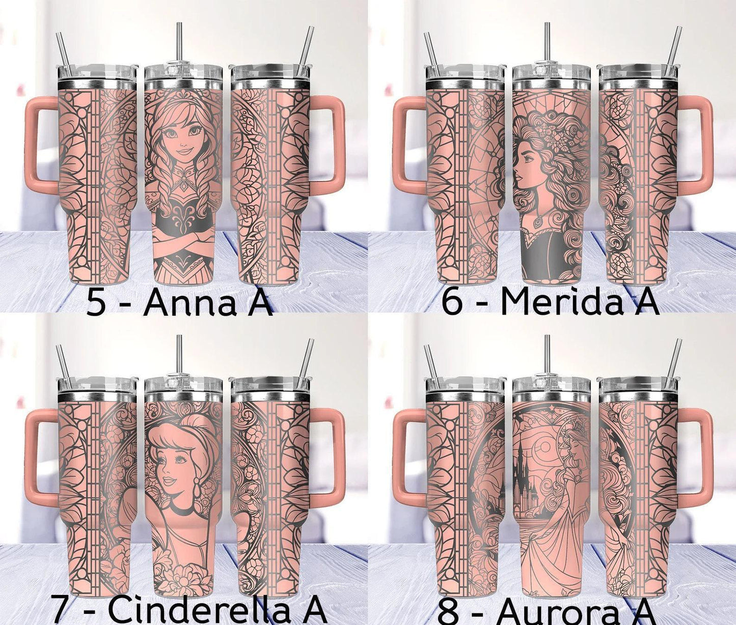 Disney Princess 40oz Quencher Tumbler (Choose Design)