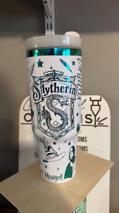 Slytherin! Harry Potter Hogwarts House 40oz Quencher Tumbler (V2)