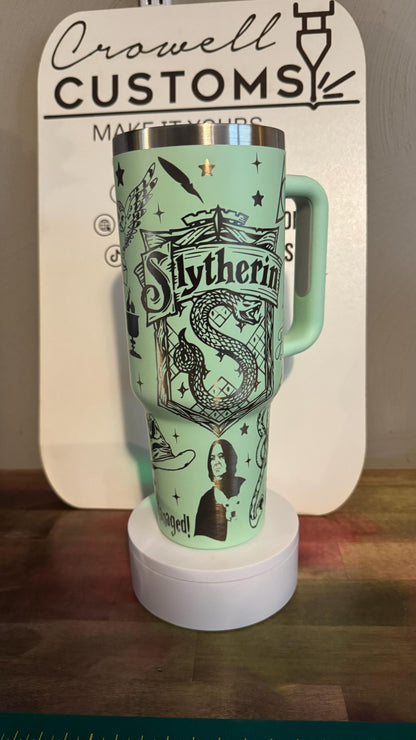 Slytherin! Harry Potter Hogwarts House 40oz Quencher Tumbler (V2)