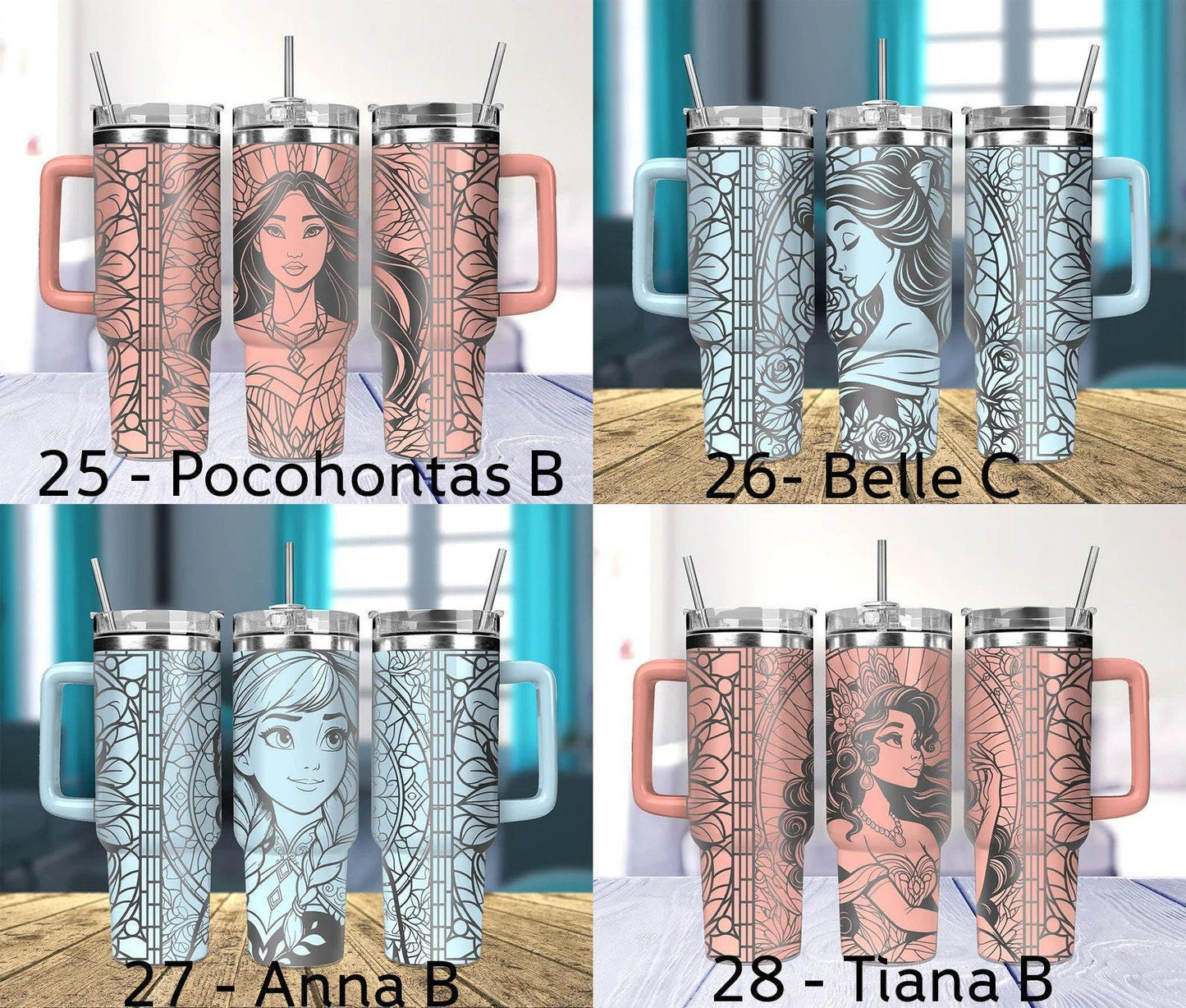 Disney Princess 40oz Quencher Tumbler (Choose Design)