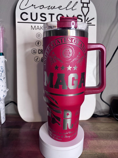 MAGA Trump Republican Political 40oz Quencher Tumbler (V1)