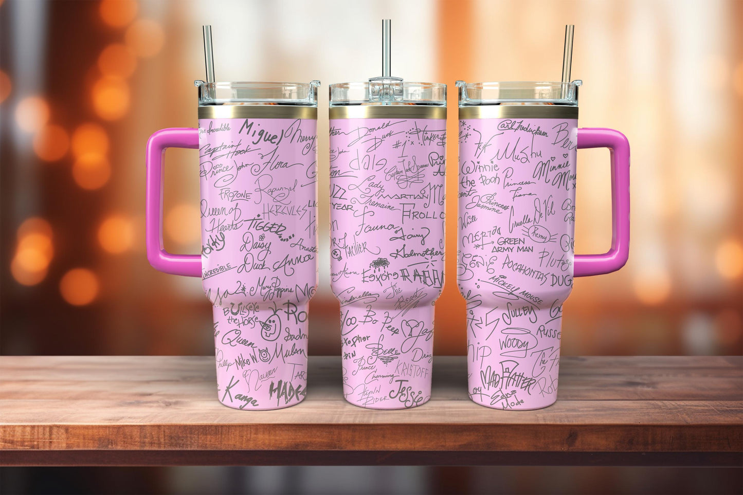 Disney Autograph Character Signature Tumbler Wrap Digital Design