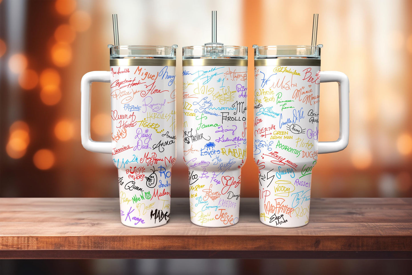 Disney Autograph Character Signature Tumbler Wrap Digital Design