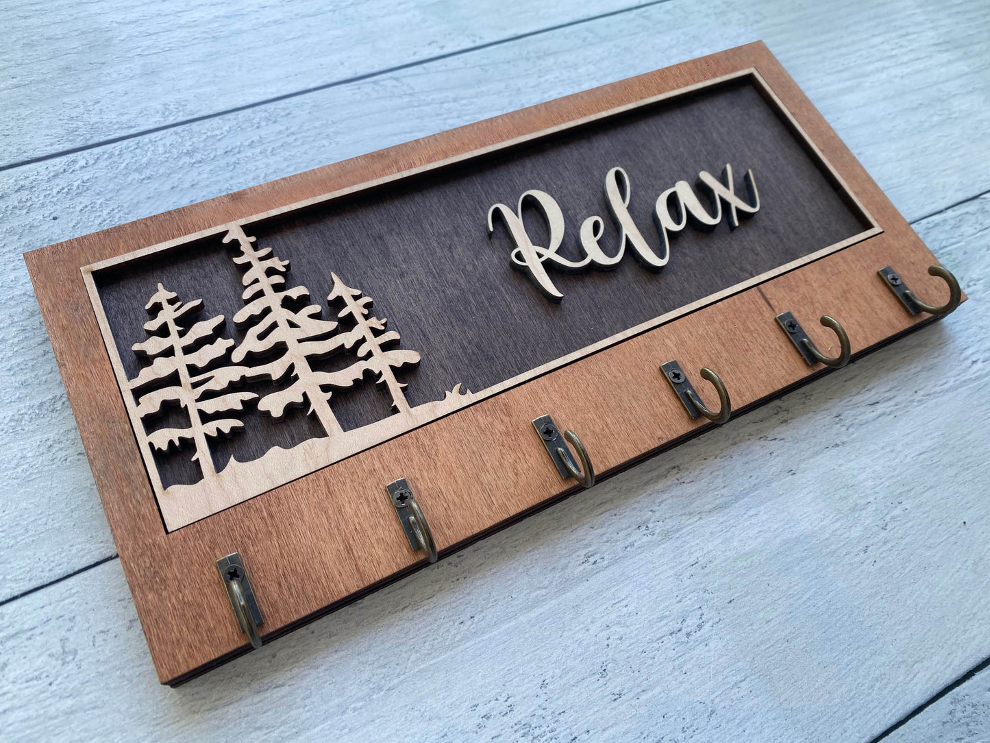 Decorative Key Hangers / Signs- Multilayer, Wood