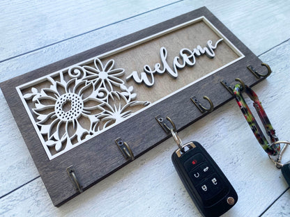 Decorative Key Hangers / Signs- Multilayer, Wood