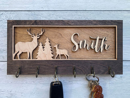 Decorative Key Hangers / Signs- Multilayer, Wood