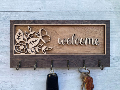 Decorative Key Hangers / Signs- Multilayer, Wood