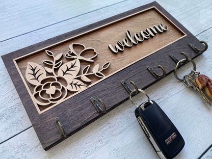 Decorative Key Hangers / Signs- Multilayer, Wood