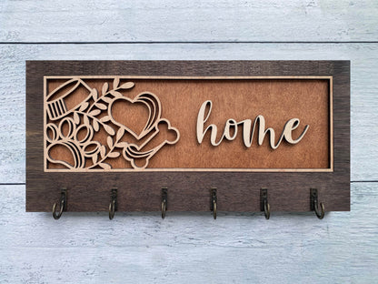 Decorative Key Hangers / Signs- Multilayer, Wood